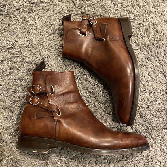 J.Fitzpatrick Genesee MTO Gold Museum Calf Double Country Rubber Sole 8E $800.00 main image 5